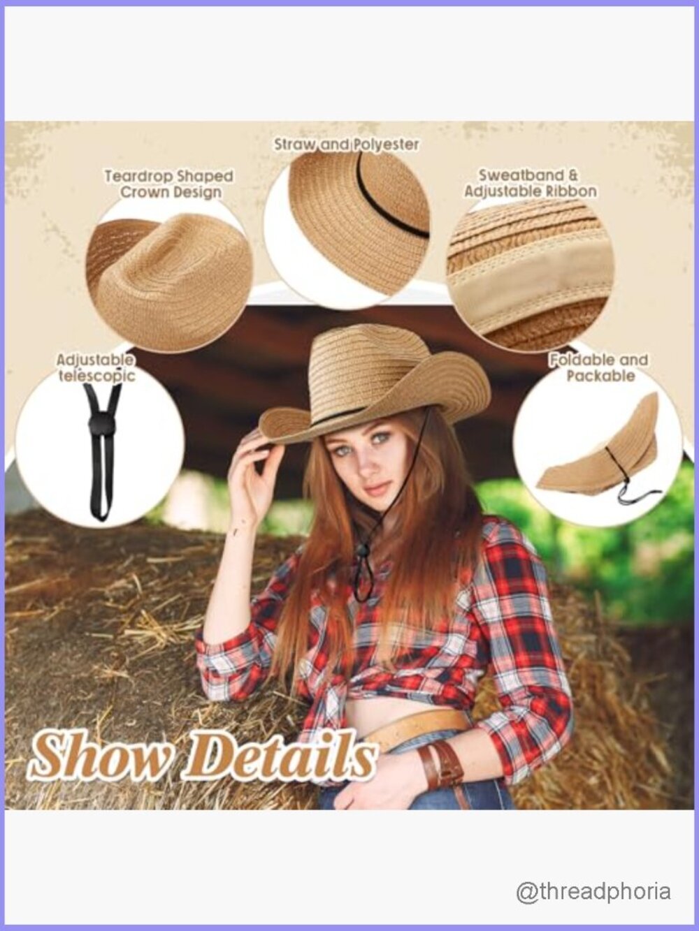 36 Straw Cowboy Hats with Bandanas - Party Favors - Picture 5 of 7